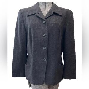 Pendleton 100% virgin wool ladies short black jacket size 10 made in USA Vintage